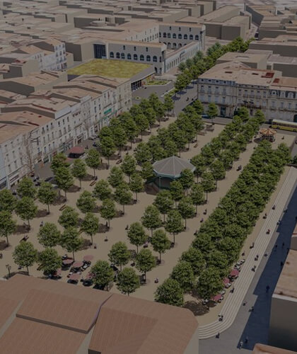 Simulation aérienne du parking de Sète